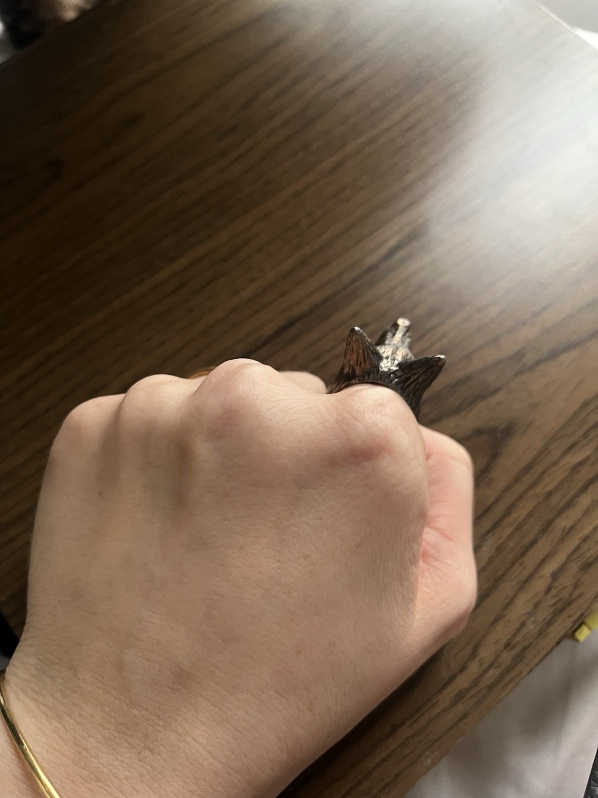 Sterling Silver Wolf Ring With Ruby Eyes - image 15
