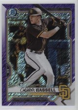 2021 Bowman Chrome Prospects Purple Shimmer Refractor Robert Hassell III 11vc