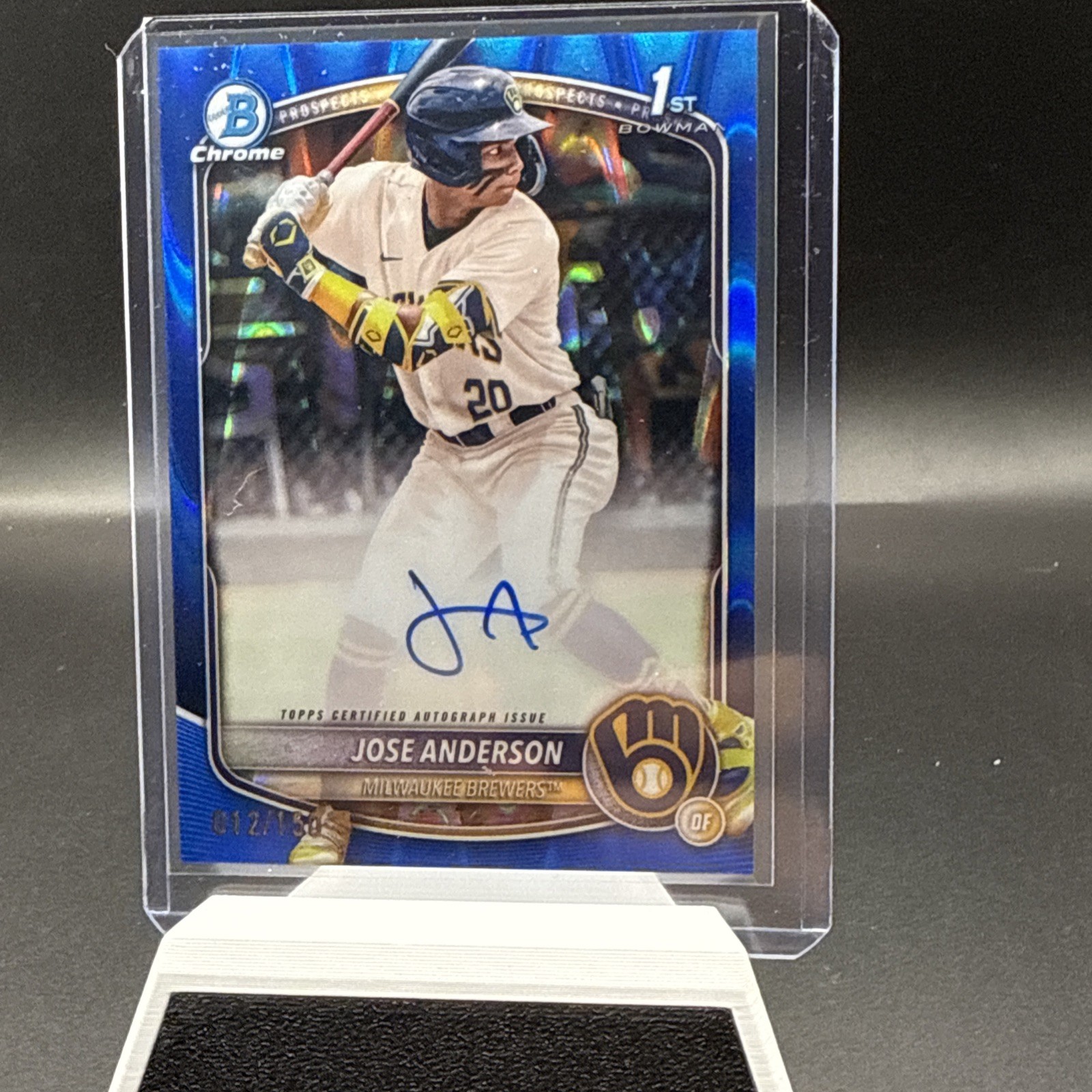 JOSE ANDERSON 2025 BOWMAN CHROME 1ST AUTOGRAPH BLUE RAYWAVE AUTO /150 Q3967