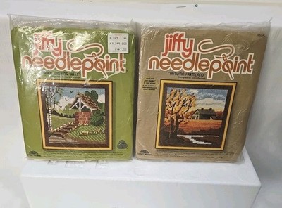 NEW PRICE! Sunset Designs JIFFY Stitchery Garden Wishing Well &Autumn Farmland