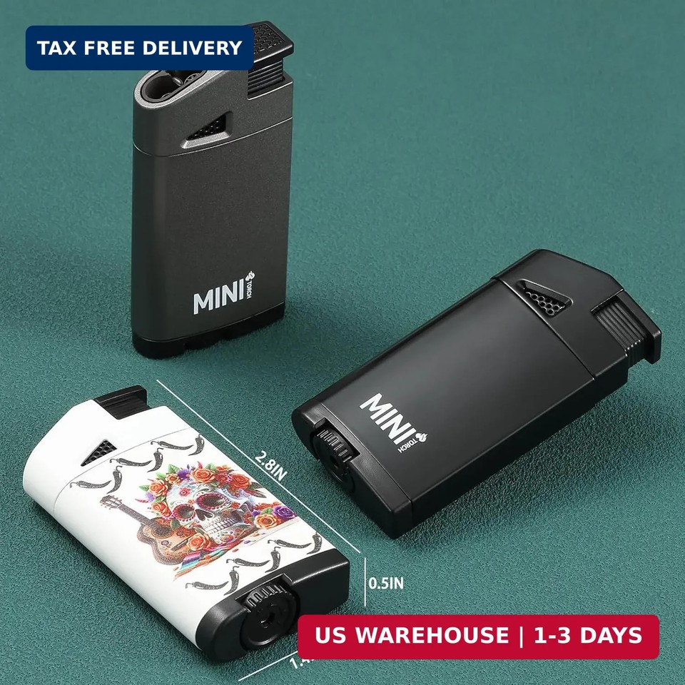 Mini Double Torch Lighter, 2 Pack Butane Pocket Lighter,Windproof ...