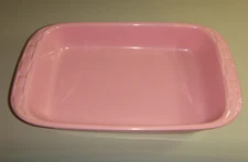 LONGABERGER POTTERY WOVEN TRADITIONS PINK  CASSEROLE BAKING DISH 9 x 14