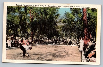 Tourist Playground City Park St Petersburg Florida FL 20s Vintage Postcard