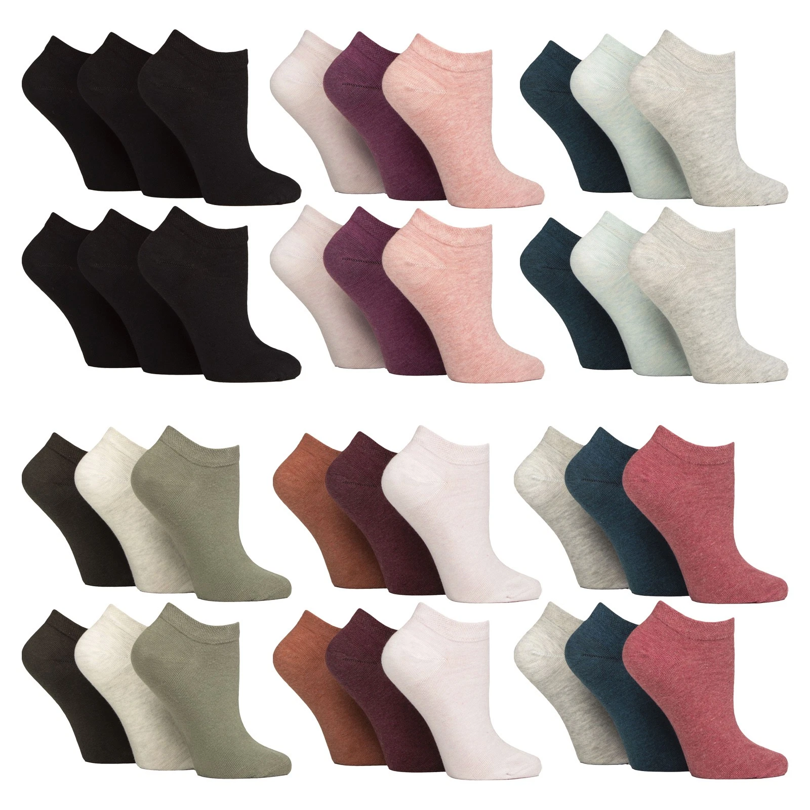 Womens Extra Wide Sneaker Diabetic Socks by IOMI 6 Pack Non Binding Socks