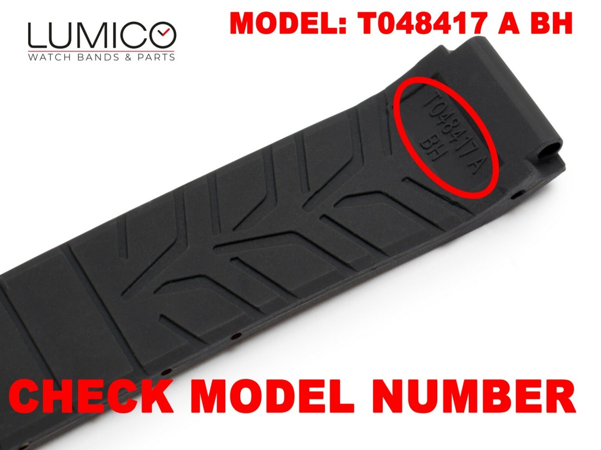 Cinturino In Silicone/gomma Per Orologio TISSOT T-RACE - 21mm, Nero E Blu, Chiusura Pieghevole