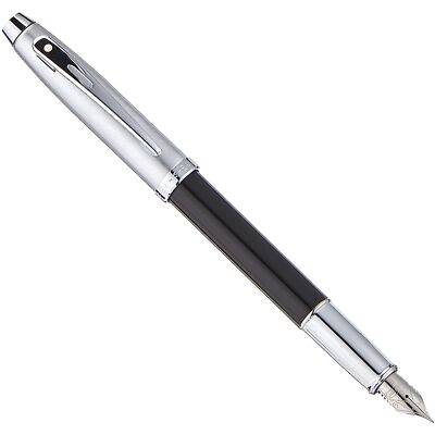 Sheaffer Fountain Pen 100 Glossy Black Barrel Cut Out Clip, Fine