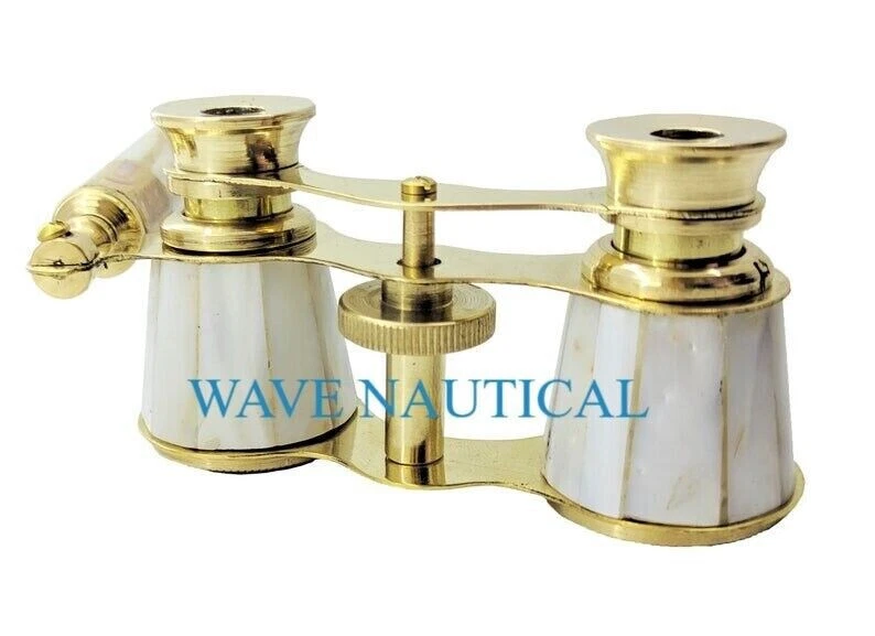 brass binocular with genuine mother of pearl Deep Sea Beautifull handcrafted Foto 4 de 4