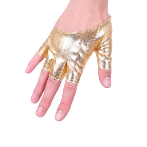 Fashion Women Punk Leather Gloves Half Finger Fingerless Dance Motorcycle Gloves - Picture 19 of 20