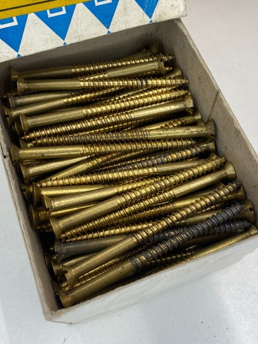 Box Brass Countersunk Screws 3 1/2" x 12 Nettlefolds Slotted Head Part Box 102 - Picture 21 of 24