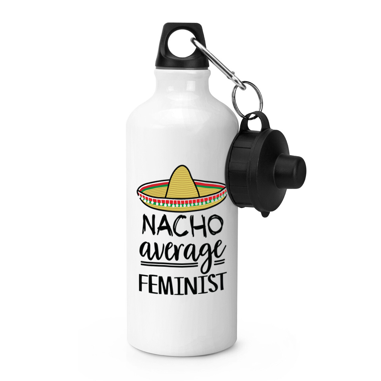 Nacho Average Feminist Sports Water Bottle Worlds Best Favourite Funny Awesome