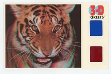 Tiger 3D Greets Anaglyph 3-D Postcard by David Burder New