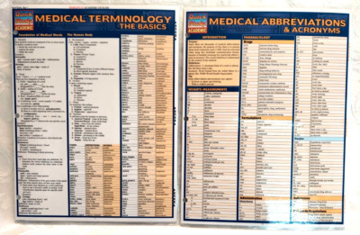Medical Terminology: The Basics  and Medical Abreviations & Acronyms Laminated