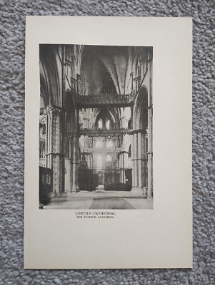 Lincoln Cathedral, Eastern Transepts - Antique Print - 1940