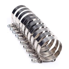 10 x 2.5" Stainless Steel T Bolt Clamp Turbo Intake For 70 - 78mm Hose Clamp