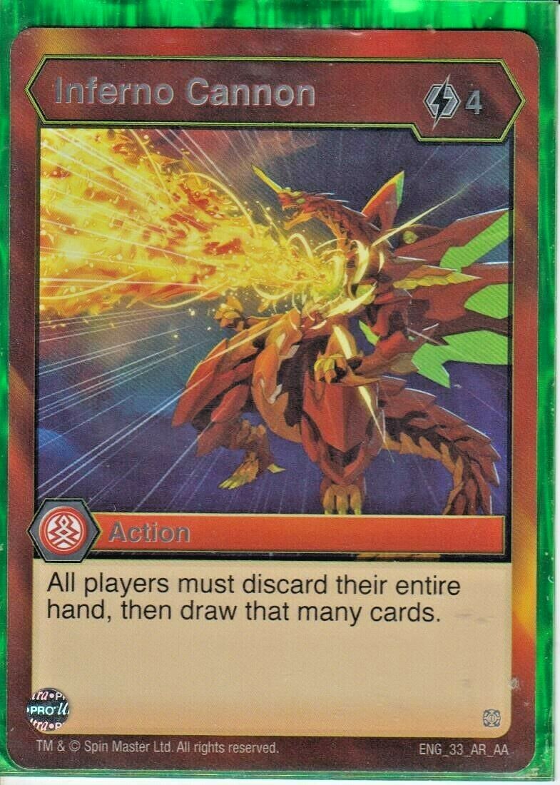 1 x Bakugan Age of Aurelus Inferno Cannon Action Card