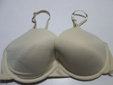 Maidenform Bra Size 34D Beige Underwired Lined Adjustable Straps Intimates