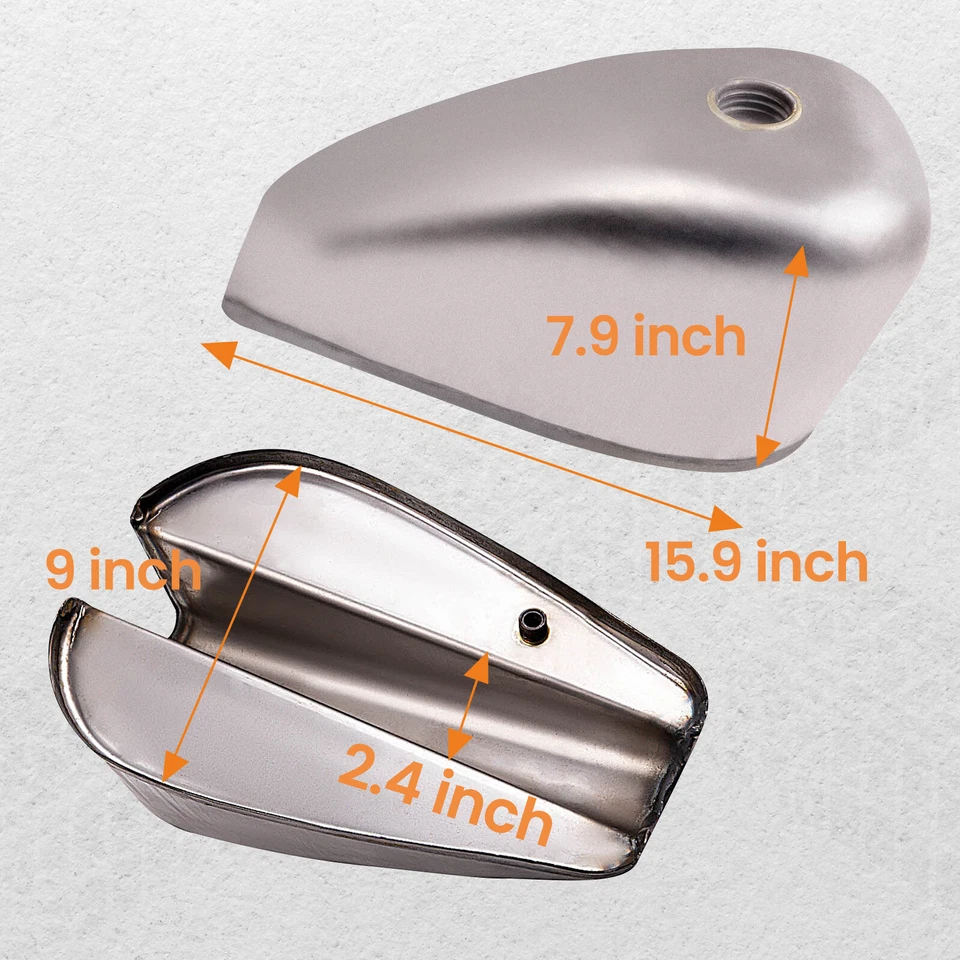 2.4 Gallon Gas Fuel Tank Direct Mount for Harley-Davidson Sportster 1955-78 New - Image 3 of 4