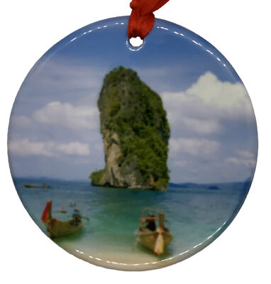 Phra Nang Beach Thailand Christmas Ornament Porcelain Travel Souvenir