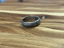 Vintage Size 6 Sterling Silver 925 Braided Minimal Pattern Band Ring