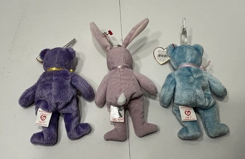 Lote de 3-2 huevos de osos TY Basket Beanies II & III y 1 Bunny Floppity todos con etiquetas - Imagen 7 de 16