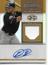 2012 Topps Triple Threads Emilio Bonifacio *Autograph/Game Used* Raw 72/75