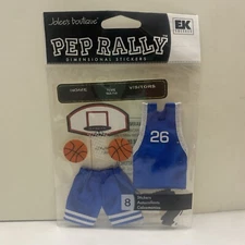 Jolee's Boutique Dimensional Sticker Pep Rally 8 pieces Blue Basketball