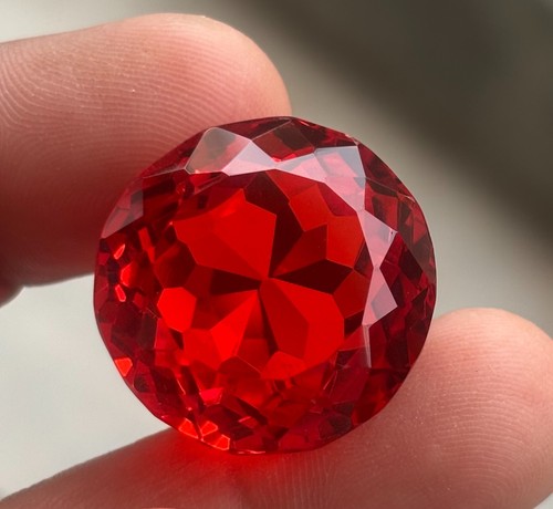 56 + CT Natural Maxican Red Fire Opal Certified Loose Round Cut - Bild 4 von 8