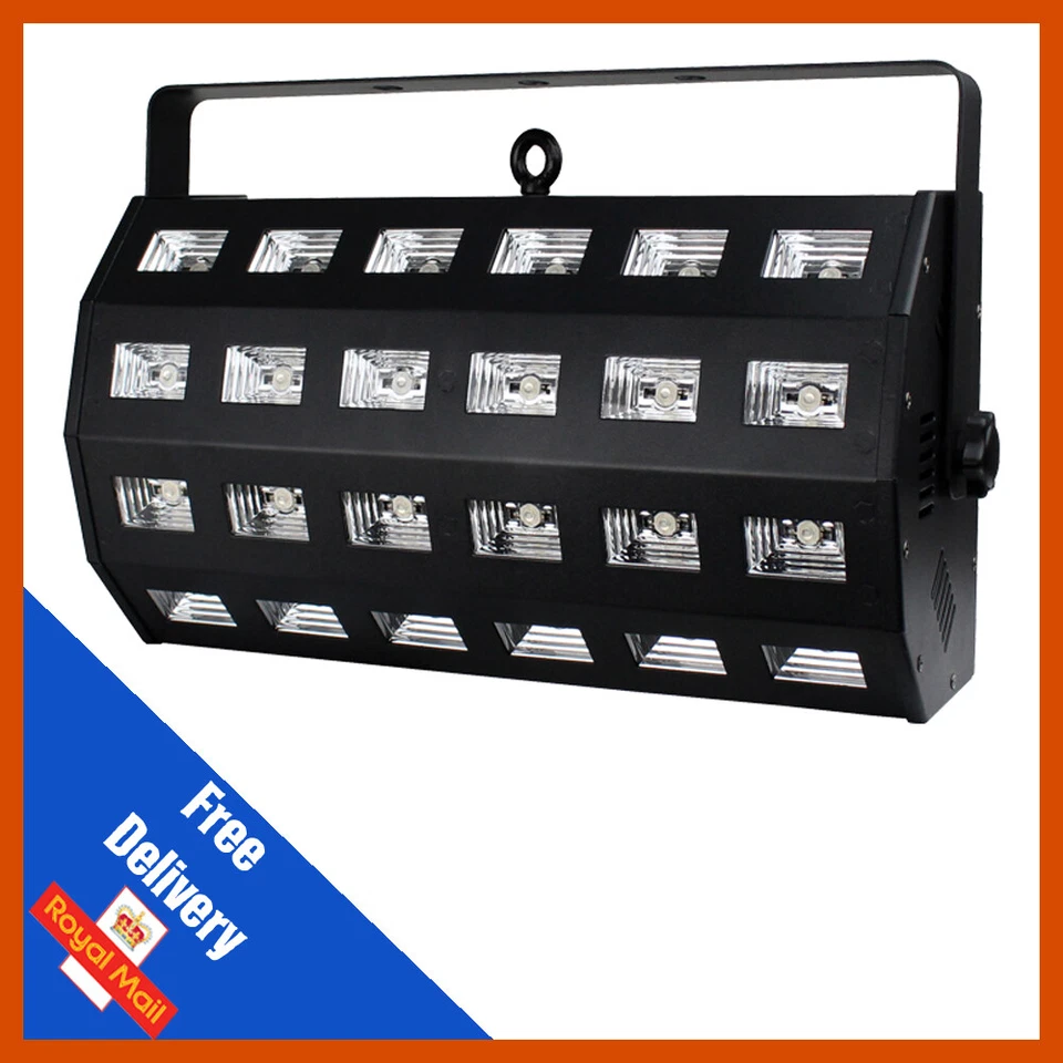 EQUINOX UV POWER FLOOD 24 X 3 WATT UV LED DJ DISCO BLACK LIGHT STROBE EFFECT DMX - Image 2 of 4