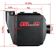 Aluminum Liquid Water to Air Intercooler Core 16.25''x12.59'', In/Outlet 3.5''