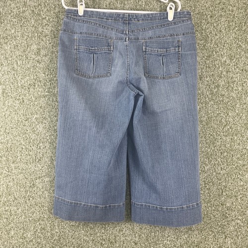 R4R Jeans Rave Y2K Jeans Damen 15 Capri Blau Freizeit Matrosen Knopf - Bild 7 von 8