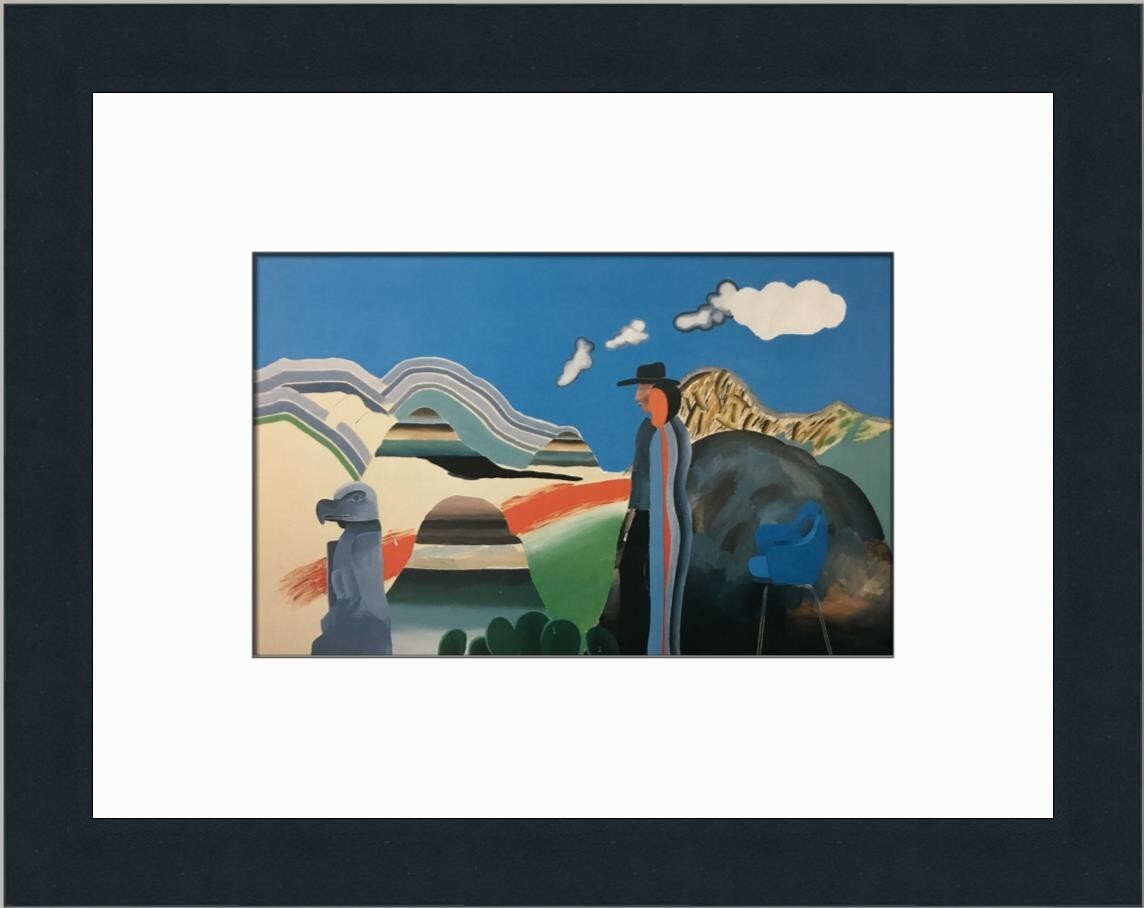 David Hockney Rocky Mountains And Tired Indians Custom Framed