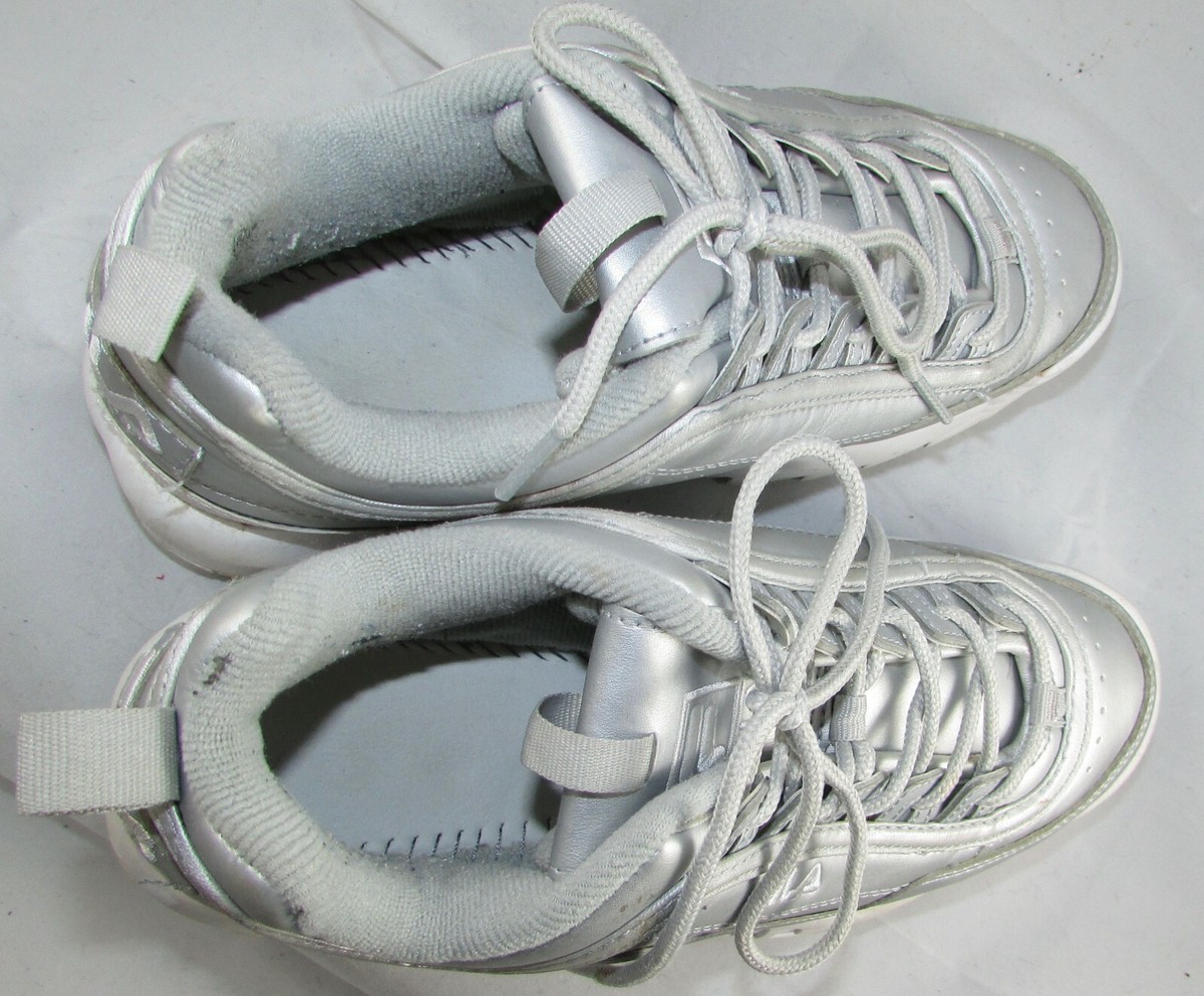 フミフミ② 2本 Fila Disruptor II Premium Women's Shoes Metallic Silver
