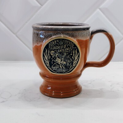 Bones Coffee Co. JACKED O' LANTERN Pumpkin Mug Halloween Deneen Pottery 2020