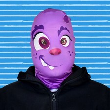 Masque D'Halloween En Tissu Avec Effet 3D De Monstre Violet