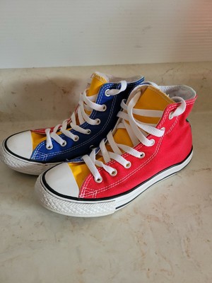 blue red yellow green converse