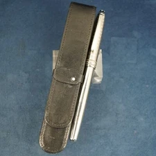 Montblanc Meisterstuck Solitaire Stainless Steel Ballpoint Pen w/Case, See Desc.