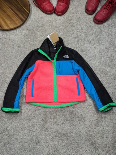 North Face Teen Girls Large Snap Fleece Colorblock Youth Jacket Coat Mashup $99