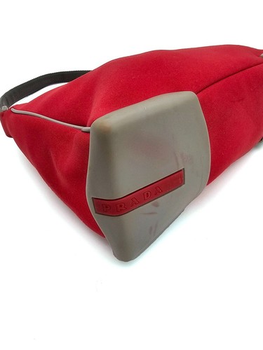 Prada Hobo Bag Vintage Rot Nylon - Bild 9 von 14