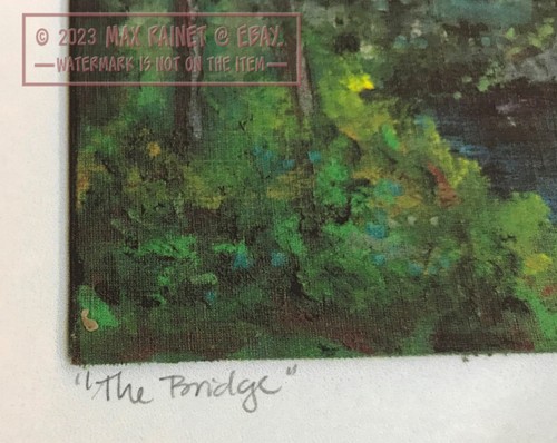 The Bridge (1996) C Peterson * Signed Art Print * Trees Landscape oil painting - Picture 7 of 18