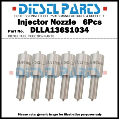 6Pcs Fuel Injector Nozzle DLLA136S1034 for Mercedes Benz OM441 OM442 0432231709