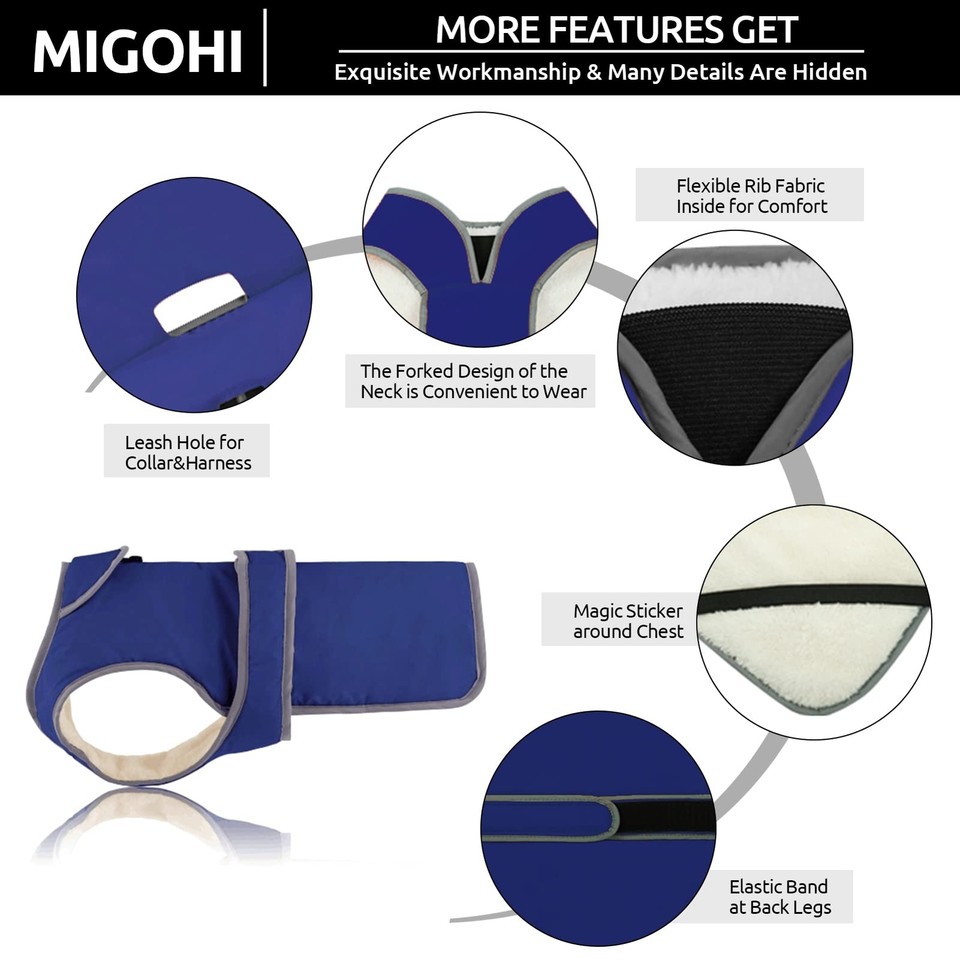 MIGOHI Reflective Dog Coat Cold Weather Warm Dog Jacket Waterproof