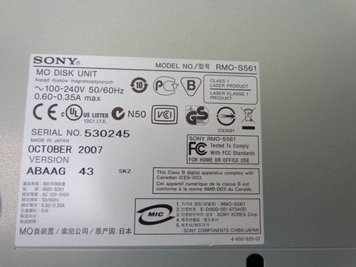 Sony RMO-S561 External MO Disk Drive Unit SCSI 9.1Gb - 第 3/6 張圖片