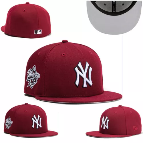 New York Yankees Fitted Hat Embroidered Baseball Cap Sonnenhut Flat Brim Cap - Bild 36 von 39