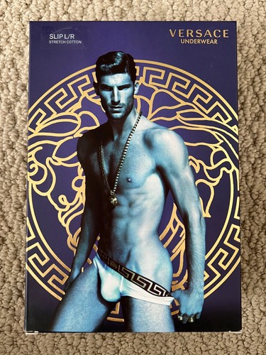 NWT Versace Greca Border Medusa Greek Key Logo Black 2 Pack Briefs Underwear 6 L - Picture 12 of 23