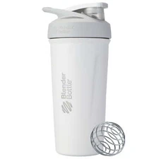 Strada Insulated Stainless Steel Shaker Cup with Flip Cap, 24oz, White