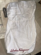 Vintage Salvatore Ferragamo Drawstring Dust Bag White Cotton