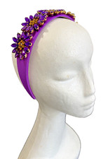 H078 - Purple Flower Diamante Headband