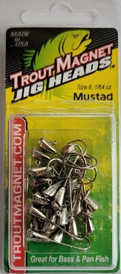 NEW- TROUT MAGNET- MUSTAD -SILVER- JIG HEADS 25 pc