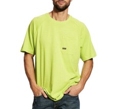 Ariat Rebar Cotton Strong T-Shirt 10025374 Lime, XXL/TTG. W/ Left Pocket