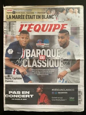 L'Equipe Journal 27/10/2019; 1/2 finales coupe du monde Rugby/ PSg-O.M. - Photo 1/2